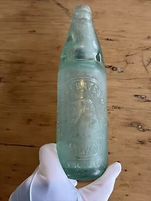 Rare Victorian Codd Bottle With Elephant Branding & Green Marble Siam Bangkok • £0.99