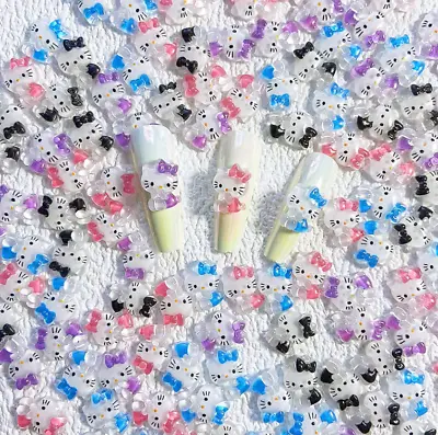 Resin Cartoon Hello Kitty Flatback Nail Art 5Pcs Manicure Decors Charms NS31 • $3.95