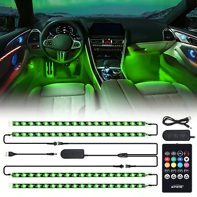 72 LED RGB Lights Car Interior Floor Decor Atmosphere Strips Remote USB Control • $12.99