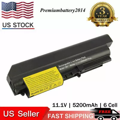 6 Cells Laptop Battery For IBM Lenovo Thinkpad R400 T400 T61 R61 42T5229 42T4530 • $16.99