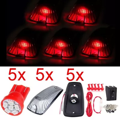 5x Red LED Smoke Cab Marker Lamps Clearance Light Wiring Kit For Chevy/GMC Truck • $23.54