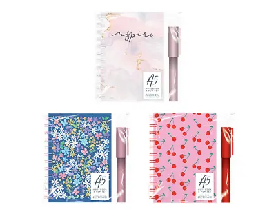 £3.99 • Buy A5 Wiro Lined Notebook & Ballpoint Pen Set Journal Diary Birthday Gift Notepad