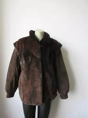 Women's  Sz 8 Sheared Mink Fur Coat Jacket Vest  Detachable Suede Sleeves MINT  • $175