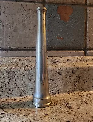 Vintage Fire Hose Nozzle 6  Silver Plated Brass Smooth Bore • $55