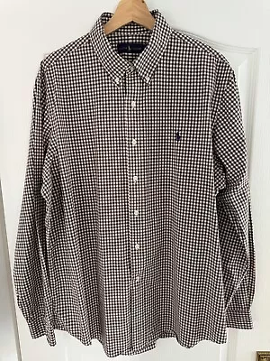 Ralph Lauren Mens Gingham Check Shirt Xl Really Nice Brown/white Colourway Bnwot • £15