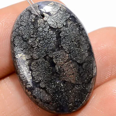 Marcasite Agate Oval Cabochon Drilled Loose Gemstone 27.5 Ct. 25X18X5 Mm A-27303 • £3.13