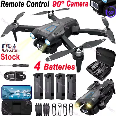 2024 New RC Drone With 4K HD Dual Camera WIFI FPV Foldable Quadcopter +4 Battery • $49.99