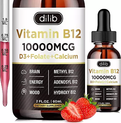 Vitamin B12 Complex 10000 Mcg | Vegan Triple Liquid B-12 Drops Sublingual Supple • $32.95