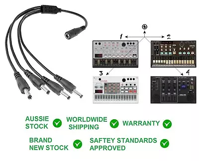 SHOCK ELECTRONIX SE35 4 Way Power Cable For 9V KORG Volca FM Kick NUBASS Modular • $22.90