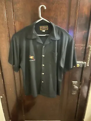 Trac Edwards Martini Olive Cocktail Shirt XL Metal Dice Buttons Black Mens • $17.95