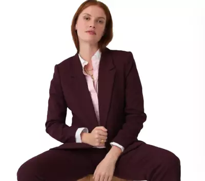 NWT JCrew Willa Blazer Jacket Womens 2 P Petite Maroon Red Italian City Wool NEW • $129.74