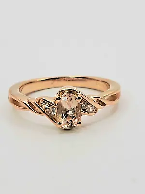 Premium Marropino Morganite Ring Size 6 Vermeil Rose Gold Over Sterling Silver • $59.82