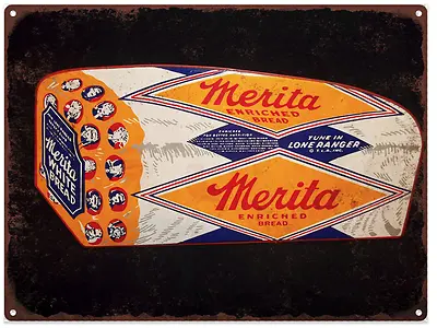 Merita Bread Reproduction Vintage Look Advertising Metal Sign 9 X 12 60059 • $24.95