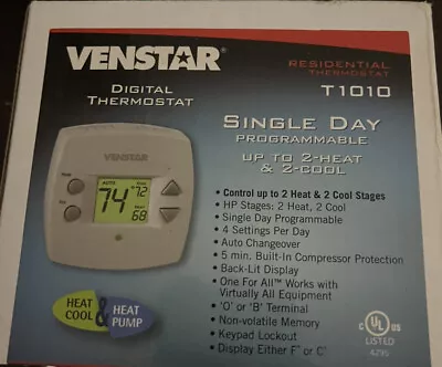 Venstar T1010 Residential Single Day Programmable Digital Thermostat • $115