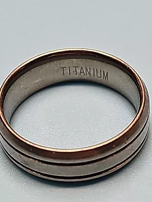 Men  Titanium Comfort Fit Ring Size 10.5 Wedding Band Double Ridged  NICE • $14.95