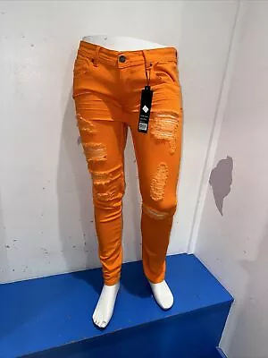 Rebel Minds Orange  Color Twill Slim Pants • $44.95