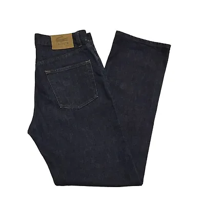 Lacoste Sport Dark Blue Straight Button Denim Jeans Uk Men's M W32 L32 K592 • £44.99