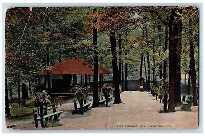 1909 Oak Summit Park Gazebo Exterior Benches Evansville Indiana Vintage Postcard • £12.04