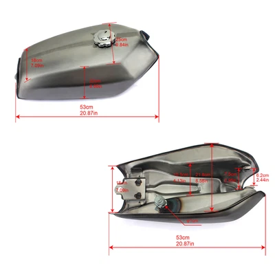 $89.88 • Buy 9L 2.4 Gal Cafe Racer Custom Gas Fuel Tank Cap Set For HONDA CG125 CG125S CG250