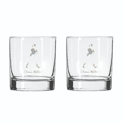 $39.99 • Buy Johnnie Walker Scotch Black Label 2  X OLD FASHIONED GLASSES BNWOB MAN CAVE 
