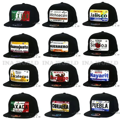 $15.85 • Buy MEXICAN Hat MEXICO States License Plate Snapback Flat Bill Cotton Baseball Cap