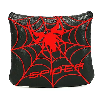 US Shiping Black/Red Spider Web Golf Sqaure Mallet Putter Headcover Magnet Cover • $16.91