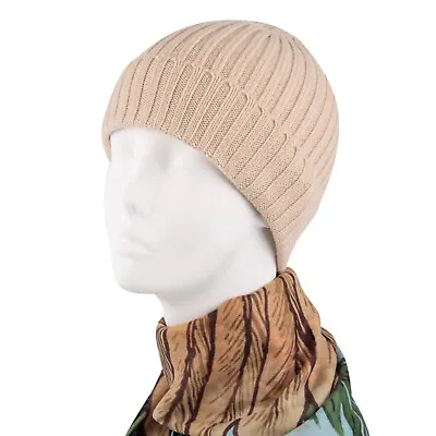 Merino Wool & Cashmere Beanie Hat Knit Hat Classic Beanie Soft Warm Hat CREAM • $29.97