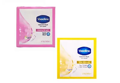 Vaseline Healthy Bright Bar Soap 3X75g Bars With Vitamin B3 Or Total Moisture • £3.99