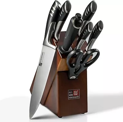 Premium 8 Piece German Steel Kitchen Knives Set With Wood Block Chef Knife Set • $92.19