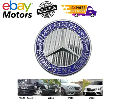 Blue 57MM Front Hood Flat Logo Emblem Fits Mercedes Benz W202 W203 1994-2023 • $45.15