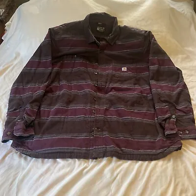 Carhartt Men's 3XL Tall Rugged Flex Flannel Fleece Lined Shirt Burgundy Plaid • $45.99