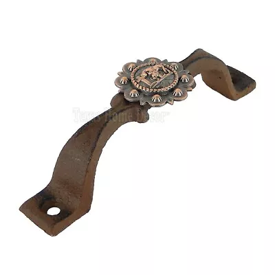 Metal Door Handle Praying Cowboy Copper Concho Drawer Cabinet Pull Rustic  • $12.95