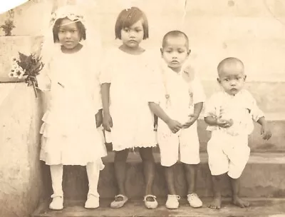 Vintage WWII Photo Chamorro Children Kids Boys Girls Saipan Guam Mariana Islands • $9.99