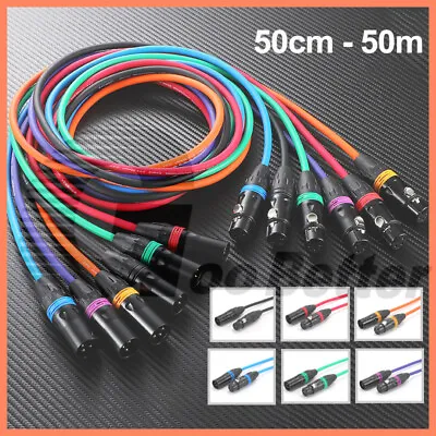 Microphone Speaker Lead Mic Cable / XLR Patch Lead Balanced Male To Female Plugs • $11.54