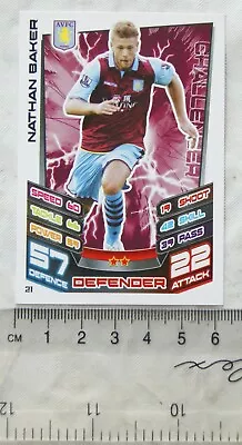 2012/13 Topps Match Attax Trading Card - Nathan Baker Aston Villa • £1.50