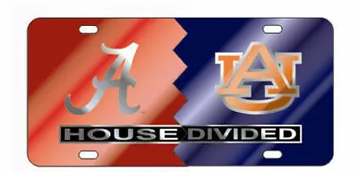 Alabama Crimson Tide Auburn Tigers House Divided Mirror License Plate Car Tag • $28.97