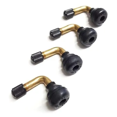 4x Bent Valve Stems Brass Metal Angle 90 Degree Side Tire Wheel Motorcycle PVR70 • $6.95