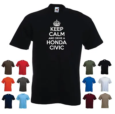 'Keep Calm And Drive A Honda Civic' Car Funny Mens Gift SALE Red Large L • £4.50