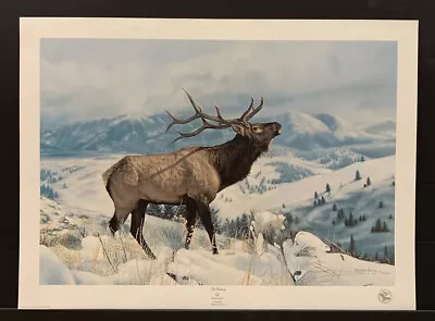 Charles Frace Limited Edition Signed Print “The Challenger  Elk • $74.95