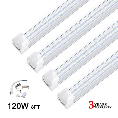 120W 8FT LED Tube Light Bulbs Integrate 8' 4 Row V Shaped LED Shop Light Fixture • $167.99