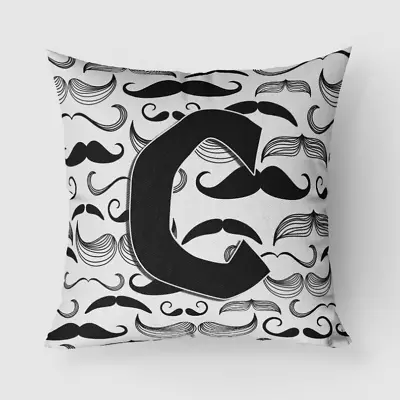 Moustache Initial Fabric Decorative Pillow Letter C • $46.68