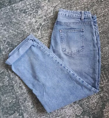 Relaxed Fit Acid Wash Mom Jeans Size 10-12 • £9.99