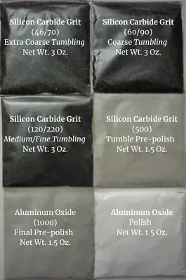 $13.99 • Buy Rock Tumbling Grit Super Kit 6 Pack For Hard Or Soft Stones Using A 3lb Tumbler