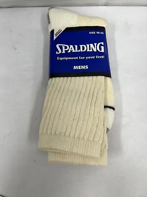 Vintage Spalding Men’s Tube Socks 10-13 Ivory White • $24.99