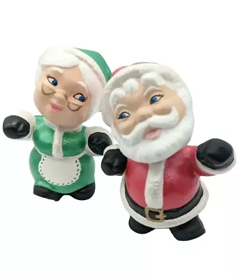 Vintage Santa & Mrs Claus Christmas Ceramic Figurines Ornamental Decorations • $16.99