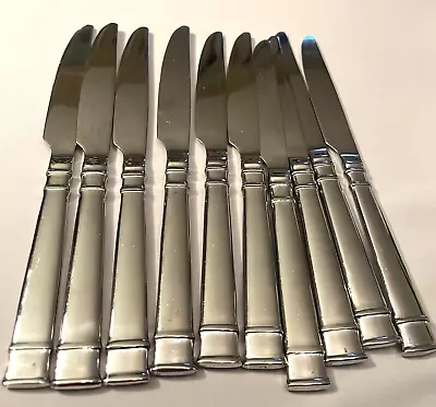 HERITAGE MINT LTD.  BENTLEY   18/10 STAINLESS GLOSSY FLATWARE Dinner Knife 10Pc • $44.33