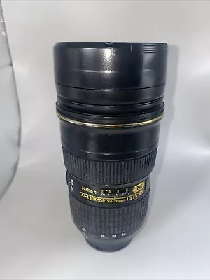 Nikon & Cannon Camera Lens Coffee Travel Mug Thermos Stainless • £10.94