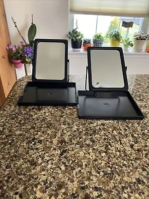 Two Mary Kay Black Mirror Foldable Standing Travel W/ Tray New Consultant Gear • $15