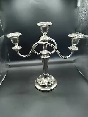 Vintage SILVER PLATED IANTHE Candelabra For 3 Candles 10” Tall  • £20