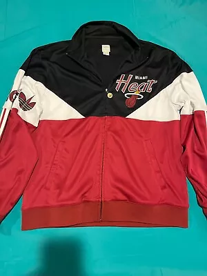 Miami Heat NBA Full Zip Jacket Mens Large Adidas Originals  • $25